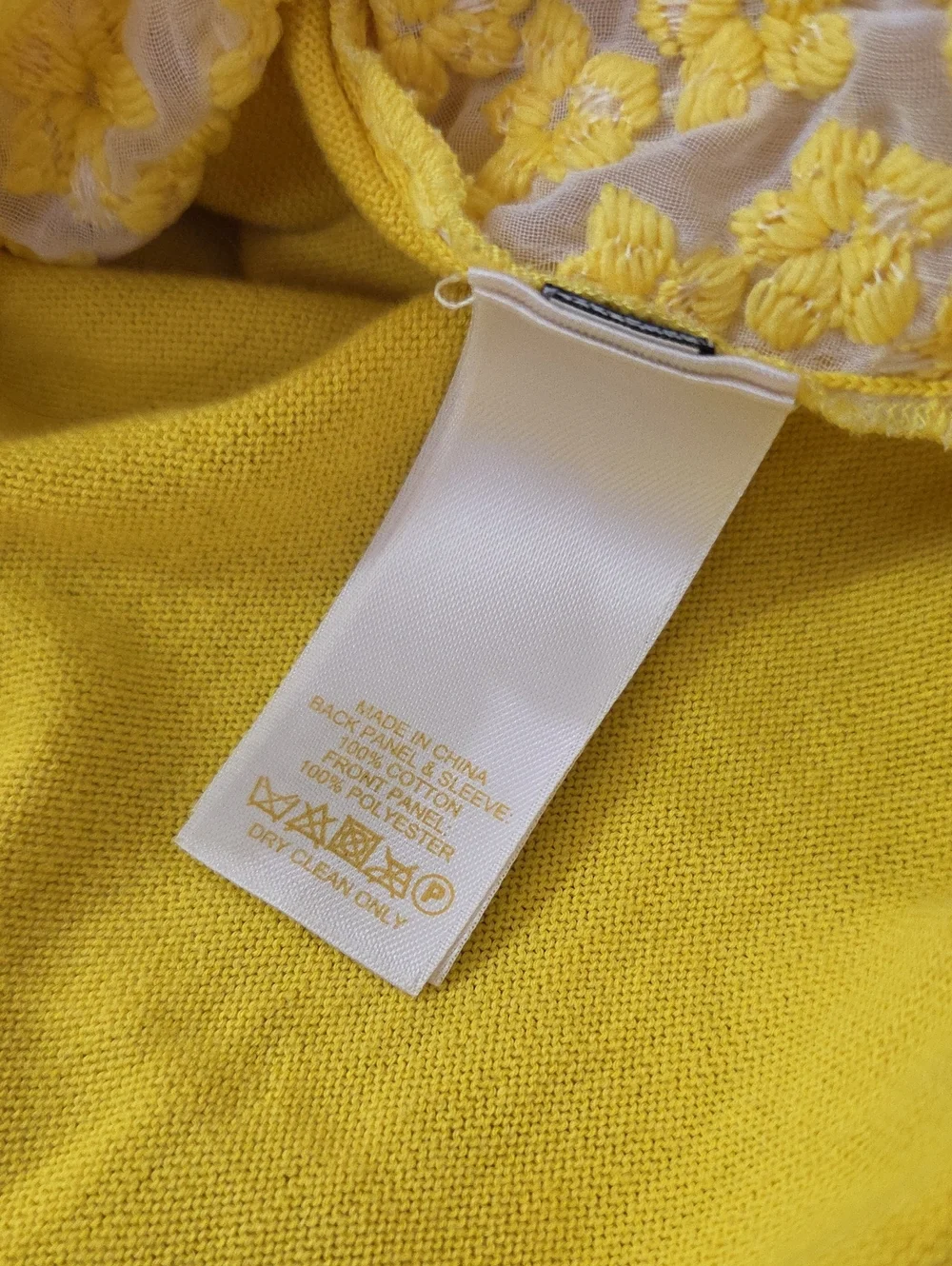 Kate Spade Mercy sweater Yellow, floral sheer
